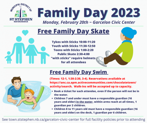 Family Day 2023 Free Family Fun St. Stephen New Brunswick